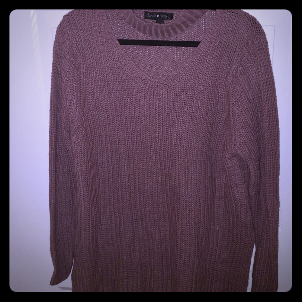 Mauve sweater with open detail